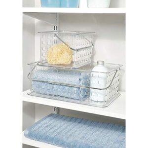 iDesign - 88000 Spa BPA-Free Plastic Stacking Organizer Handle, 8.69" x 13.94" x 5.13", Divided Basket