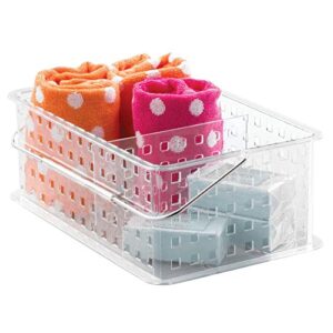 iDesign - 88000 Spa BPA-Free Plastic Stacking Organizer Handle, 8.69" x 13.94" x 5.13", Divided Basket