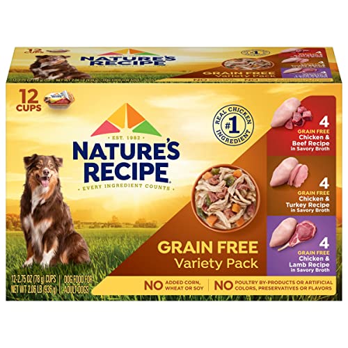 Nature's Recipe Prime Blends Wet Dog Food, Variety Pack Recipe, 2.75 Ounce Cup (Pack of 24), Grain Free