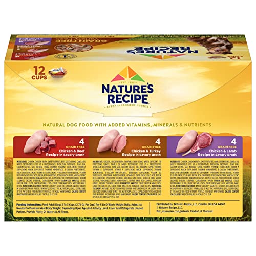 Nature's Recipe Prime Blends Wet Dog Food, Variety Pack Recipe, 2.75 Ounce Cup (Pack of 24), Grain Free