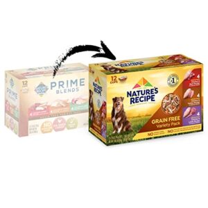 Nature's Recipe Prime Blends Wet Dog Food, Variety Pack Recipe, 2.75 Ounce Cup (Pack of 24), Grain Free