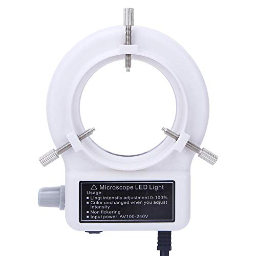 60LED Adjustable Brightness Microscope Ring Light Lamp Illuminator for Stereo Scope Microscope Supplier with Dimmer US Plug 110~240V