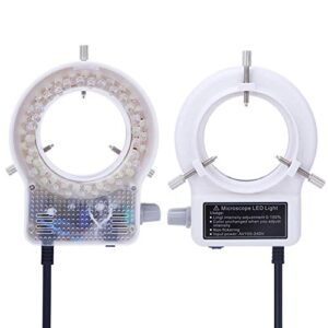 60LED Adjustable Brightness Microscope Ring Light Lamp Illuminator for Stereo Scope Microscope Supplier with Dimmer US Plug 110~240V