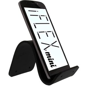 iflex mini flexible phone holder for travel, work and home – this travel cell phone stand is the perfect iphone holder and works with any smartphone – non-slip grip, strong and durable - black