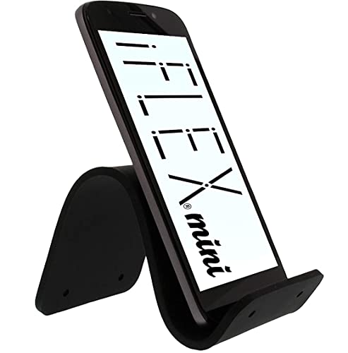 iFLEX Mini Flexible Phone Holder for Travel, Work and Home – This Travel Cell Phone Stand is The Perfect iPhone Holder and Works with Any Smartphone – Non-Slip Grip, Strong and Durable - Black