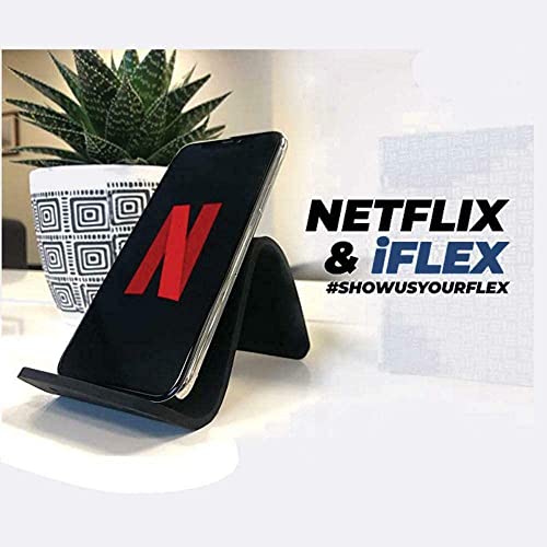 iFLEX Mini Flexible Phone Holder for Travel, Work and Home – This Travel Cell Phone Stand is The Perfect iPhone Holder and Works with Any Smartphone – Non-Slip Grip, Strong and Durable - Black