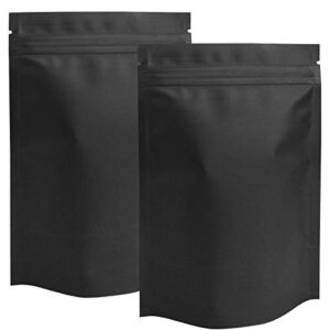 stus 100 pack smell proof stand-up bags - 4 x 6 inch resealable mylar bags foil pouch double-sided bag matte black