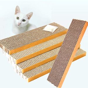 shiosel, cat scratch pads, scratcher cardboards scratching pads, catnip included, 5-pack (slim)