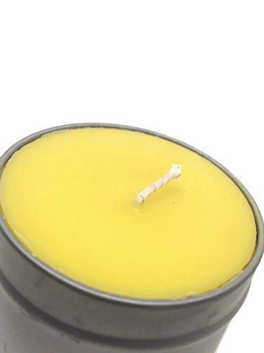 BearNaturalOrganics Handmade 100% Raw Pure Natural Eco friendly Organic Beeswax Tin Candle 2.5 oz Travel size Emergency candle