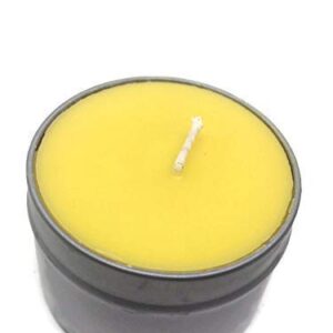 BearNaturalOrganics Handmade 100% Raw Pure Natural Eco friendly Organic Beeswax Tin Candle 2.5 oz Travel size Emergency candle