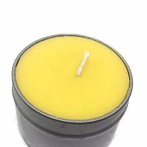 BearNaturalOrganics Handmade 100% Raw Pure Natural Eco friendly Organic Beeswax Tin Candle 2.5 oz Travel size Emergency candle