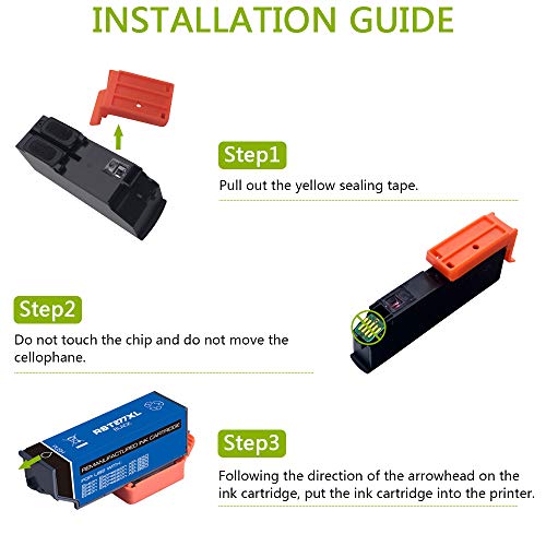 Run Star 2 Pack 277XL Black Remanufactured Ink Cartridge Replacement for Epson 277XL 277 T277XL High Capacity use for Epson Expression XP-850 XP-860 XP-950 XP-960 Printer (2 Black)