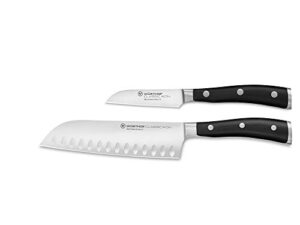 wüsthof classic ikon 2-piece asian chef's knife set, black