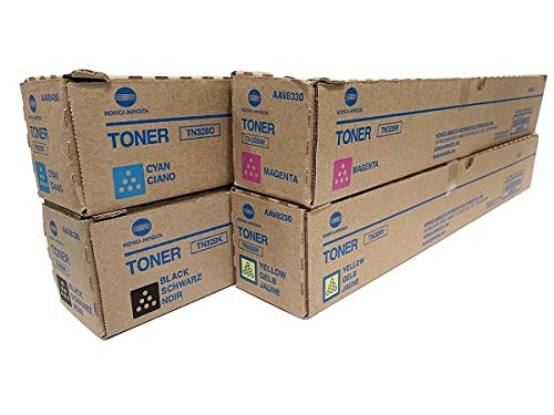 Genuine Konica Minolta Brand CMYK Toner Cartridges Set TN328 !