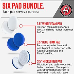 Adam's Premium Polisher Pads Bundle - Expertly Designed to Make Polishing and Paint Correction Easier and Quicker - Color Coded to Match with Recommended Polishes or Compounds (3.5" Pads Bundle)