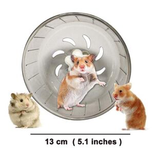 GOLDEAL 5.1 Inches Small Silent Hamster Wheel, Hamster Toys for Hamster Cage, Super Mute Spinner Exercise Running Wheel for Small Hamsters, Gerbils, or Mice…