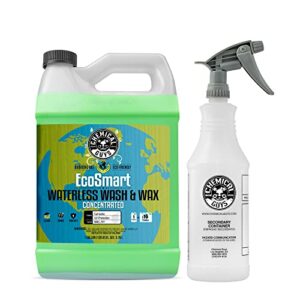 chemical guys wac_707 ecosmart hyper concentrated waterless car wash and wax (1 gal) and acc_130 professional chemical resistant heavy duty bottle and sprayer (32 oz)
