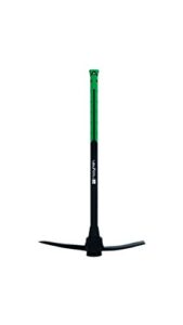 hooyman pick mattock with heavy duty forged head construction, solid fiberglass core, ergonomic no-slip h-grip handle, garden pick axe, and adze hoe for gardening, landscaping, yard work, and outdoors