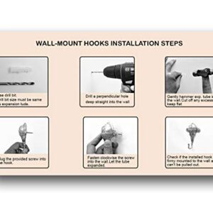 IndianShelf Coat Hooks Wall Mount | White Double Coat Hooks | Ceramic Wall Hook for Backpack | Etched Hat Hook [13.97 cm]