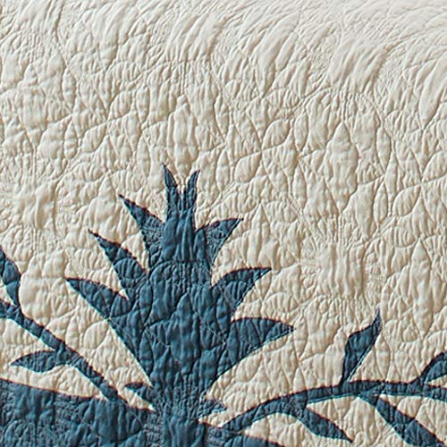 Tommy Bahama - Queen Quilt, Cotton Lightweight Bedding, Pre-Washed for Added Softness (Aloha Pineapple Blue, Queen)