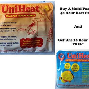 Uniheat Perfect Choice Shipping Warmer 40+ Hours, 50 Pack... +Free Bonus! of One Free 20 Hour Heat Pack! ... 40+ Hour Warmth for Shipping Live Corals, Small Pets, Fish, Insects, Reptiles, Etc.