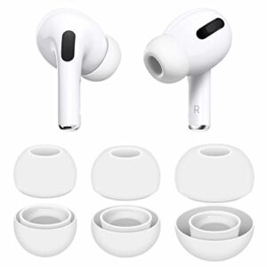 3 pairs compatible with airpods pro 1st 2nd ear tips buds, small medium large 3 size replacement silicone rubber eartips earbuds gel accessories compatible with airpods pro 2 and 1st - s/m/l white