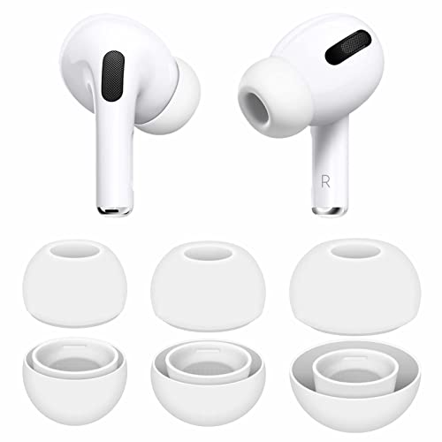 3 Pairs Compatible with AirPods Pro 1st 2nd Ear Tips Buds, Small Medium Large 3 Size Replacement Silicone Rubber Eartips Earbuds Gel Accessories Compatible with AirPods Pro 2 and 1st - S/M/L White