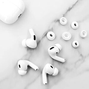 3 Pairs Compatible with AirPods Pro 1st 2nd Ear Tips Buds, Small Medium Large 3 Size Replacement Silicone Rubber Eartips Earbuds Gel Accessories Compatible with AirPods Pro 2 and 1st - S/M/L White