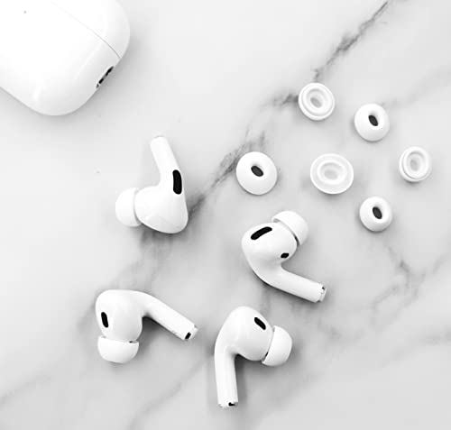 3 Pairs Compatible with AirPods Pro 1st 2nd Ear Tips Buds, Small Medium Large 3 Size Replacement Silicone Rubber Eartips Earbuds Gel Accessories Compatible with AirPods Pro 2 and 1st - S/M/L White