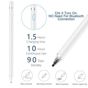 Active Stylus Pen for Touch Screens, Rechargeable Pencil Digital Stylus Pen Compatible with iPad and Most Tablet