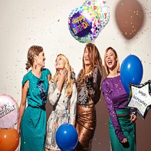 Happy Birthday Foil Balloons Round Mylar Helium Balloon Party Decorations Supplies 6Pcs