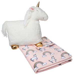 Amazon Basics Kids Bedding Nap Set with Unicorn Pillow and Fleece Throw Blanket