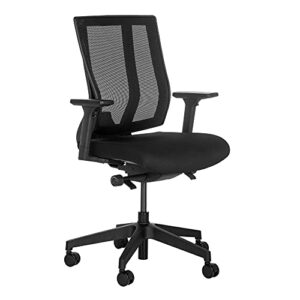 vari task chair (varidesk) - adjustable office chair with armrests and rolling casters - use as a gaming chair, desk chair, computer chair, or ergonomic office chair - easy to assemble (black)
