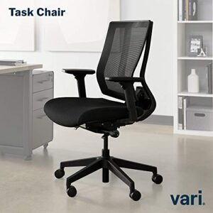 Vari Task Chair (VariDesk) - Adjustable Office Chair with Armrests and Rolling Casters - Use as a Gaming Chair, Desk Chair, Computer Chair, or Ergonomic Office Chair - Easy to Assemble (Black)