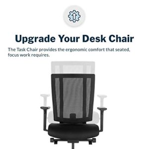 Vari Task Chair (VariDesk) - Adjustable Office Chair with Armrests and Rolling Casters - Use as a Gaming Chair, Desk Chair, Computer Chair, or Ergonomic Office Chair - Easy to Assemble (Black)