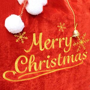 JOYIN Christmas Santa Sack with Cord Drawstring (31" x 27") for Indoor Xmas Give Decoration, Holiday Gift Décor, Giant Presents Gifts Wrap.