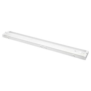 amazon basics 3-color temperature level and 3-section dimming led cabinet light, linkable, direct wire, white finish, 24-inch