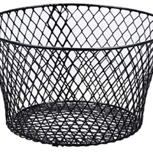 Small Metal Rectangular, Oval and Round Wire Baskets with Handles, Black and White, 4-ct Sets (Round Black Without Handles)