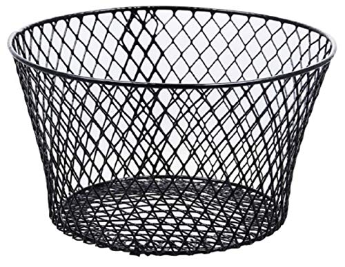 Small Metal Rectangular, Oval and Round Wire Baskets with Handles, Black and White, 4-ct Sets (Round Black Without Handles)