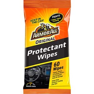 car protectant wipes by armor all, interior car wipes with uv protection against cracking and fading, 60 count