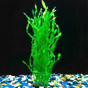 Unootel Lantian Grass Cluster Aquarium Décor Plastic Plants Extra Large 22 Inches Tall, Green