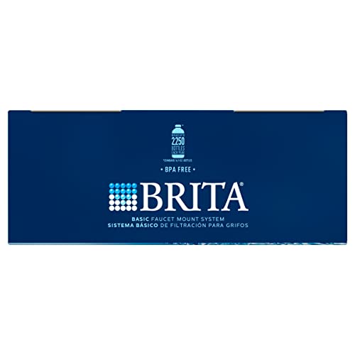 Brita Water Filter for Sink, Faucet Mount Water Filtration System for Tap Water, Reduces 99% of Lead, Chrome