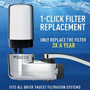 Brita Water Filter for Sink, Faucet Mount Water Filtration System for Tap Water, Reduces 99% of Lead, Chrome