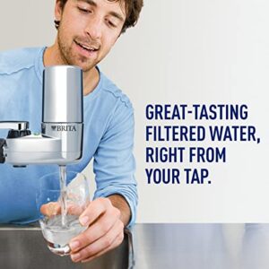 Brita Water Filter for Sink, Faucet Mount Water Filtration System for Tap Water, Reduces 99% of Lead, Chrome