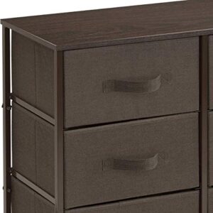 Sorbus Dresser with 8 Drawers - Furniture Storage Chest Tower Unit for Bedroom, Hallway, Closet, Office Organization - Steel Frame, Wood Top, Easy Pull Fabric Bins (Brown)