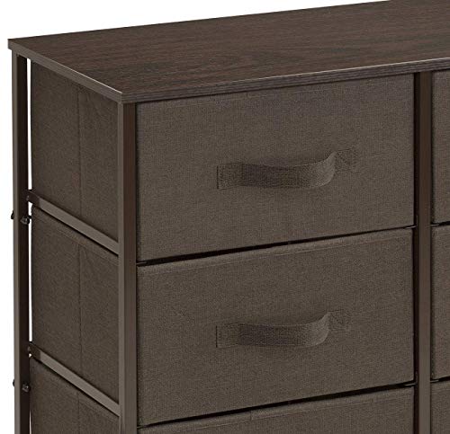 Sorbus Dresser with 8 Drawers - Furniture Storage Chest Tower Unit for Bedroom, Hallway, Closet, Office Organization - Steel Frame, Wood Top, Easy Pull Fabric Bins (Brown)
