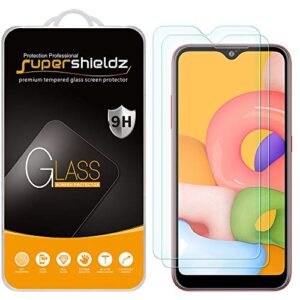 (2 pack) supershieldz designed for samsung galaxy a01 tempered glass screen protector, anti scratch, bubble free