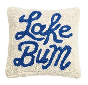 peking handicraft 30jes1604c10sq lake bum wool and cotton pillow, 10 x 10 inch,multicolor