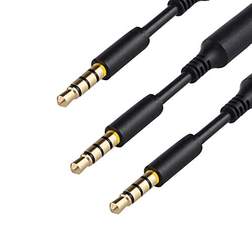 3 Packs Headset Audio Jack Extender 3.5mm Gold Plated Headphone Audio Jack Extension Adapter,Waterproof Headphone Cable