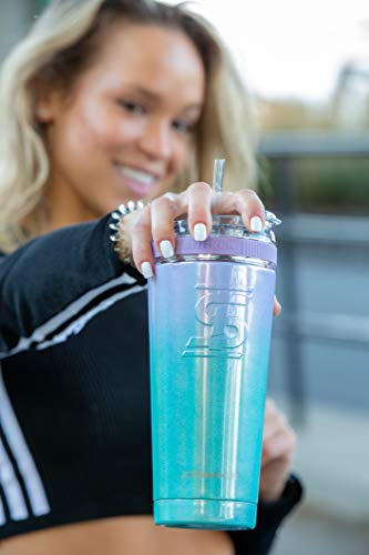 Ice Shaker 26 Oz Tumbler, Insulated Water Bottle with Straw, Stainless Steel Water Bottle, As Seen on Shark Tank, Water Bottle with Straw, Mermaid